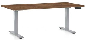 OfficeTech D állítható magasságú asztal, 160 x 80 cm, szürke alap, silverjack tölgy