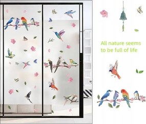 Ablak matricák elektrosztatikus ágak madarak pillangók ütközésgátló 2db