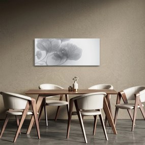 Szürke árnyalatú virágok képe (120x50 cm)