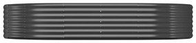 vidaXL antracitszürke porszórt acél kerti magaságyás 214x140x36 cm