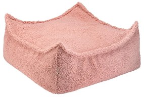 Rózsaszín buklé gyerek babzsákfotel Square – Wigiwama