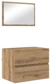 Fürdőszoba bútor szett 3 pcs Musta tammi 60 x 38.5 x 45 cm