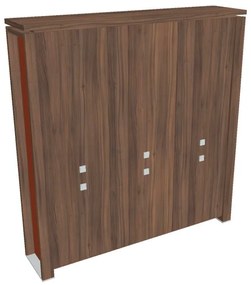 Verno+ S magas szekrény 200 x 46 x 210 cm, dió / narancs