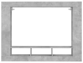 betonszürke szerelt fa TV-szekrény 152x22x113 cm