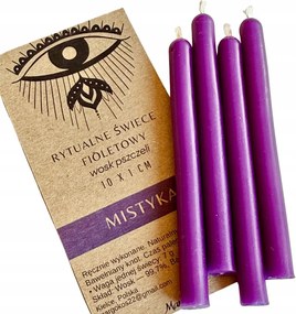 Lila Mágikus Rituális Gyertyák 4 Db 100% Méhviasz Energia Rituálék
