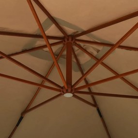tópszínű konzolos napernyő fa rúddal 400 x 300 cm