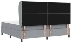 Boxspring Ágy Matraccal - Világosszürke, 200x200 cm Szövet