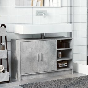 betonszürke szerelt fa mosdószekrény 90 x 29 x 55 cm