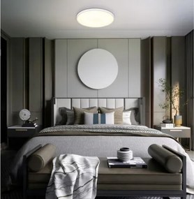 Globo 41566-32W Mennyezeti lámpa, matt fehér műanyag, felfelé is világít "háttérvilágítás", ø: 400mm, M: 40mm, tartozék: LED 32W 230V, 3250lm forrás, 1300lm kimenet, 4000K