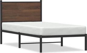 vidaXL barna tölgy színű fém ágykeret matrac nélkül 80 x 200 cm