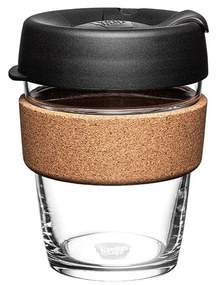 Fekete-barna utazóbögre 340 ml Brew Cork Black M – KeepCup