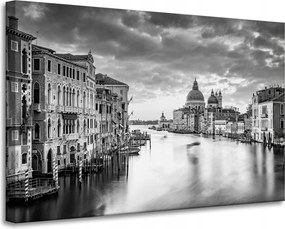 Vászonkép Velence város fekete-fehér 90X60