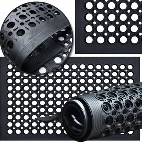 Lábtörlő Rácsos Gumi Lábtörlő Felhajtóval, Kültéri, Erős