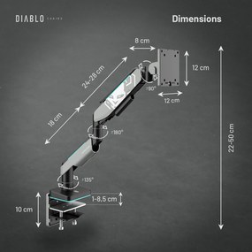 49" monitor tartó, szürke/fekete LED RGB X-ARM