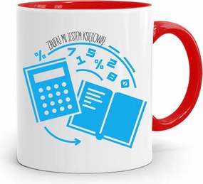 Piros Bögre Ajándék Könyvelőnek, fényképes nyomattal