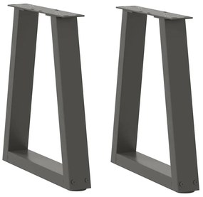 2 db antracitszürke, V-alakú acél dohányzóasztal láb 38x(42-43,3) cm