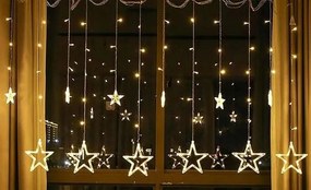 LED-es karĂĄcsonyi fĂ©nyfĂŒzĂ©r csillagokkal KarĂĄcsonyi fĂŒggöny 2,5m