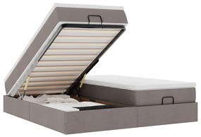 oszmán ágykeret matracokkal Taupe 180x200cm szövet