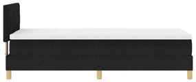 Boxspring ágy matraccal és LED-del - Fekete 80x200 cm Szövet