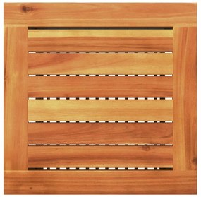 fekete polyrattan és akácfa kerti asztal 40 x 40 x 42 cm