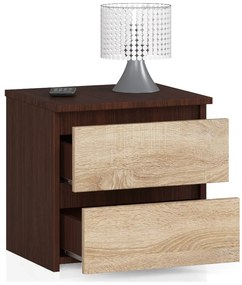 Éjjeliszekrény Cleania CL2 (wenge + szonoma tölgy). Akció -19%. 1069378