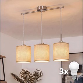 Brilagi - LED kábeles csillár NUBILA 3xE27/60W/230V világosbarna