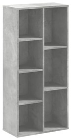 betonszürke szerelt fa könyvespolc 50x25x105 cm