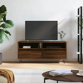 Barna tölgyszínű szerelt fa TV-szekrény 100x34,5x44,5 cm