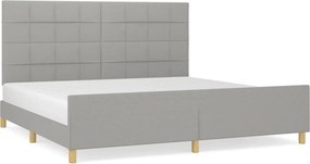 vidaXL világosszürke szövet ágykeret matrac nélkül 200 x 200 cm