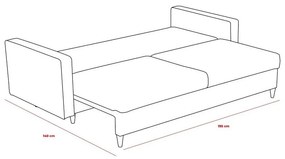 Világosbarna kinyitható kanapé 210 cm Eva – Balcab Home