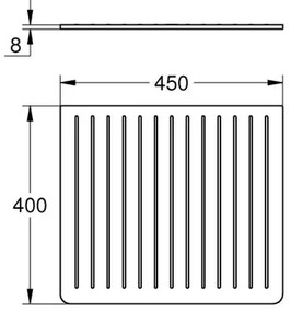 GROHE 40871K00 - Csepegtető tálca 450 x 400 mm kerámia/fekete