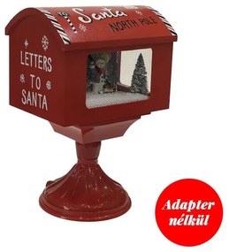 Karácsonyi postaláda piros világító havazó zenélő