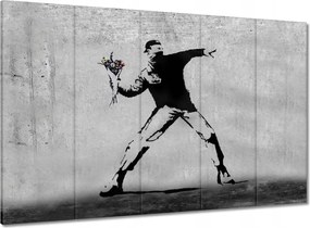 Vászonkép 100x70 Banksy Virágszóró