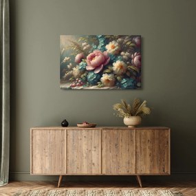 Kép - Természet csendélet virágokkal - festmény (90x60 cm)