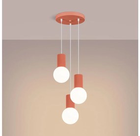 Sollux SL.1755 - Csillár zsinóron HALO 3xG9/8W/230V átm. 25 cm rózsaszín