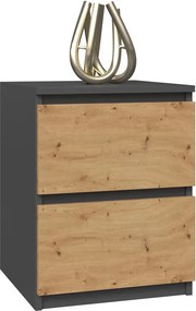 W2 éjjeliszekrény, antracit-tölgy