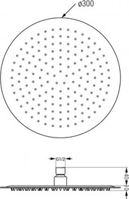 Mexen Kai DR70 rejtett kád-zuhany szett esőzuhannyal 30 cm, króm, 77602DR70301-00