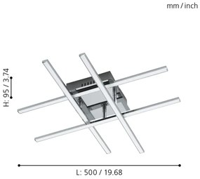Eglo 95568 - LED Mennyezeti lámpa LASANA 1 LED/24W/230V