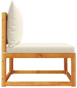 Tömör akácfa karfa nélküli kerti kanapé párnákkal