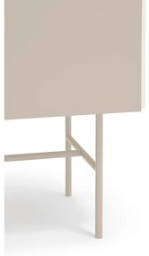 Bézs-krémszínű alacsony komód tolóajtóval 140x91 cm Nube – Teulat