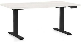 OfficeTech C állítható magasságú asztal, 120 x 80 cm, fekete alap, fehér kőris