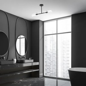 Rabalux 75028 - Fürdőszobai csillár rúdon TEODORO 2xE14/12W/230V IP44 fekete