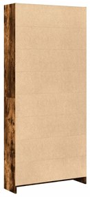 füstös tölgy színű szerelt fa könyvszekrény 80 x 24 x 176 cm