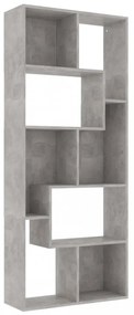 betonszürke szerelt fa könyvszekrény 67 x 24 x 161 cm