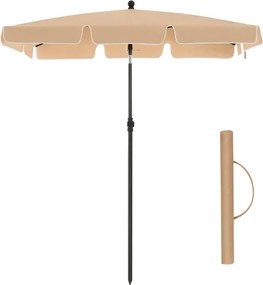 Téglalap alakú napernyő 2 × 1,25 m, UPF 50+ védelem, dönthető, talp nélkül, taupe