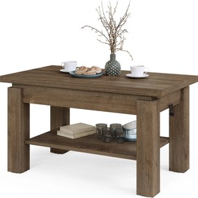 Mazzoni BRAWO Barna Tölgy - NYITHATÓ/MAGASÍTHATÓ DOHÁNYZÓASZTAL POLCCAL ÉTKEZŐASZTALKÉNT IS HASZNÁLHATÓ