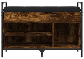 füstös tölgy színű szerelt fa cipőtároló pad 85,5 x 32 x 57,5cm