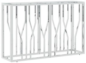 üveg és rozsdamentes acél tálalóasztal 110x30x70 cm