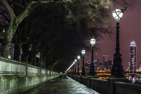 Poszter 60x40cm Esti sétány a Temze partján, Assaf Frank