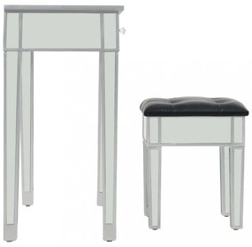tükrös MDF / üveg öltözőasztal ülőkével